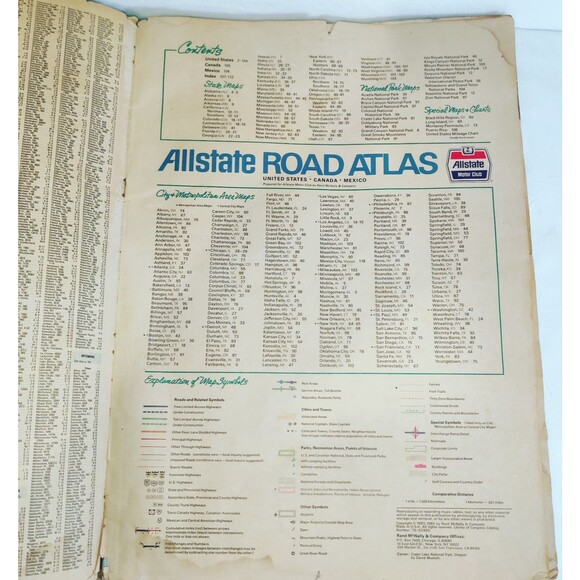 1983 Allstate Road Atlas United States, Canada Mexico Motor Club Pre Owned - Picture 5 of 16